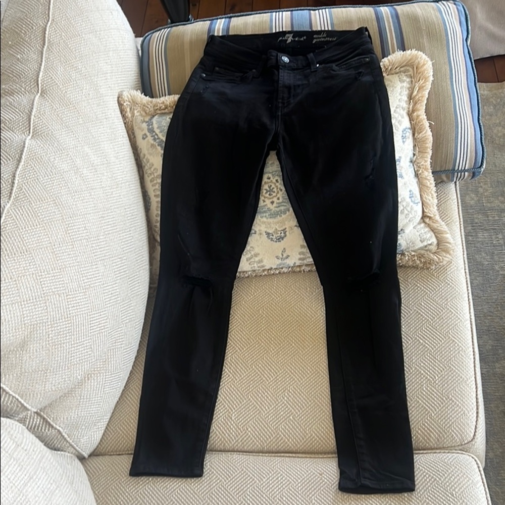 7 for all mankind | ankle black jeans | size 27